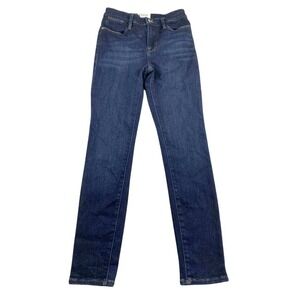 Frame Jeans Women W26 Le High Skinny Crop Samira Blue Dark Stretch Denim Turkey